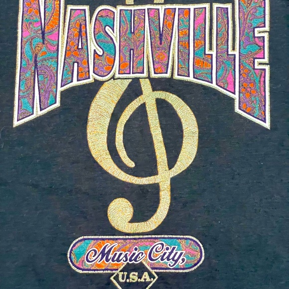 Vintage 90's Nashville Music CIty  SINGLE STITCH Medium T-Shirt MINT Condition - Picture 4 of 5